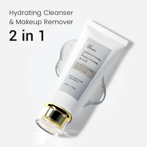 Xiran Hydrating Cleanser and Makeup Remover 2 in 1 with Vitamin C, E-B5 and Grape Seed Oil, 120ml tube